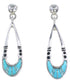 Sterling Silver Turquoise Inlay Post Dangle Earrings JX23861